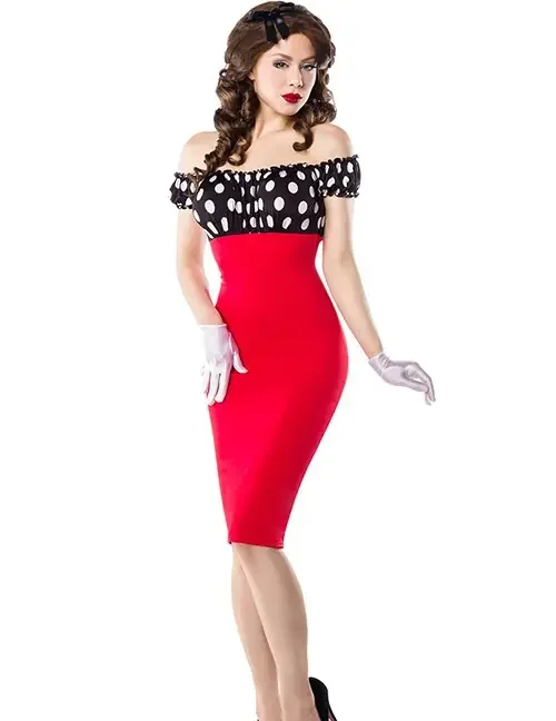 Vintage Kleid in rot mit Polka Dot Muster