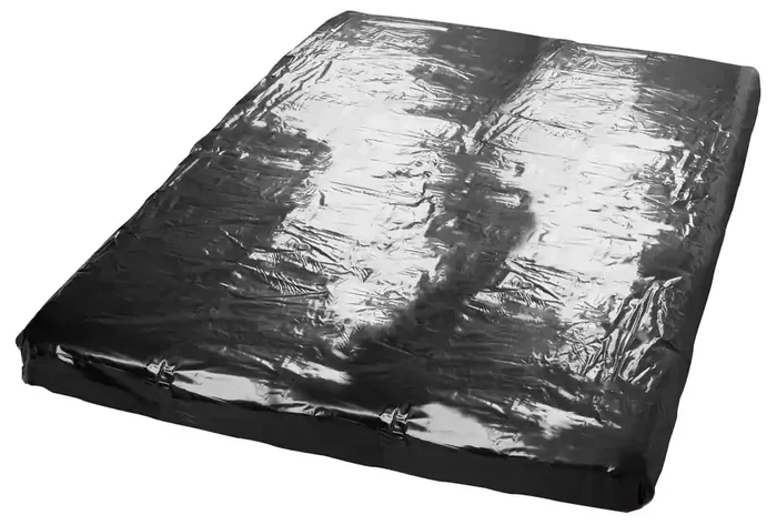 Vinyl-Spannbettlaken Fitted Sheet 160 x 200 cm Schwarz