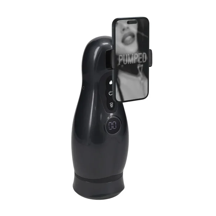 Virtuo – Saug- und Vibrationsmasturbator mit Heizfunktion – Gun Metal