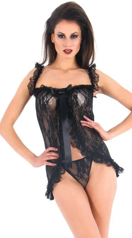 Vixson Babydoll mit Spitze und Rüschen