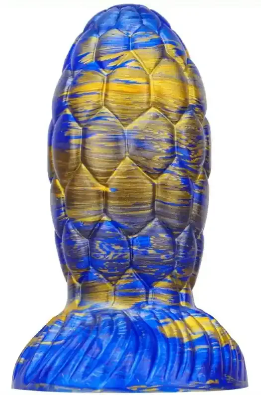 Warnax Dragon Egg Dildo 13 x 7cm Blau-Gold