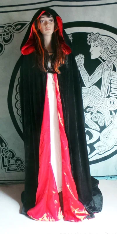 Wende Ritualgewand Robe Schwarz/Rot