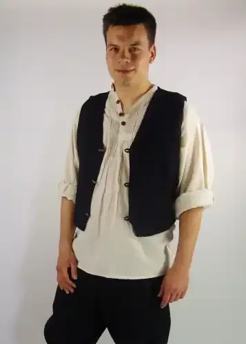 Weste mit Knöpfen (Farbe Schwarz, Grösse XL)