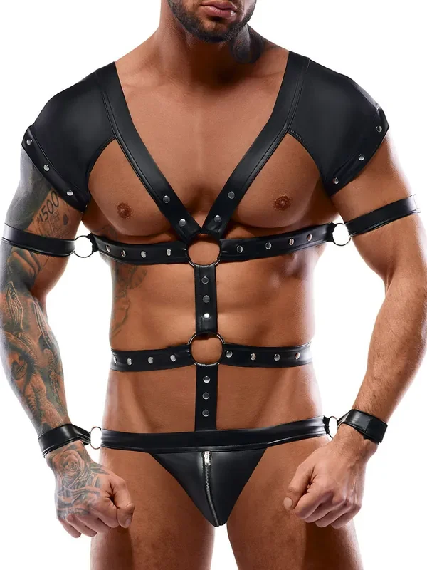 Wetlook-Bondage-Body, schwarz