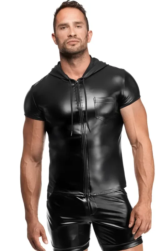 Wetlook Kapuzen-Shirt für Herren – Schwarz