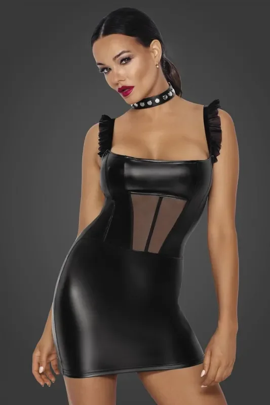 Wetlook Minikleid mit Einsätzen (Grösse XXL)