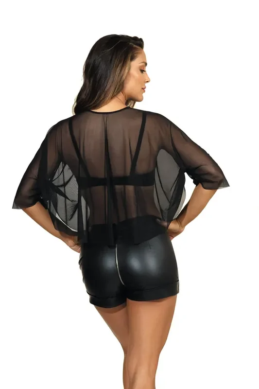 Wetlook Shorts elastisch schwarz