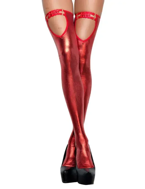 Wetlook Strümpfe ST07 rot