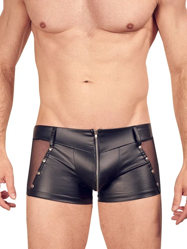Wetlook Zip-Pant mit Netzeinsätzen, schwarz