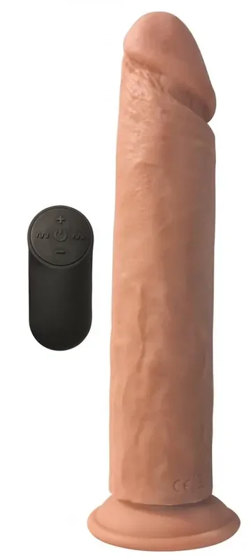 XL Realistischer, vibrierender Dildo mit Saugnapf – Hautfarben