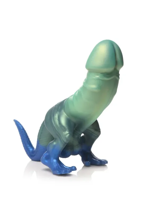 XR Brands – Jurassic Cock Dinosaurier Dildo – Grün & Blau