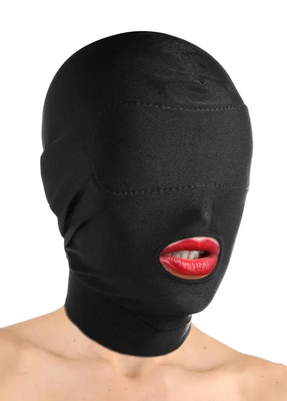 XR Brands – Offener Mund Maske mit gepolsterter Augenmaske – Schwarz