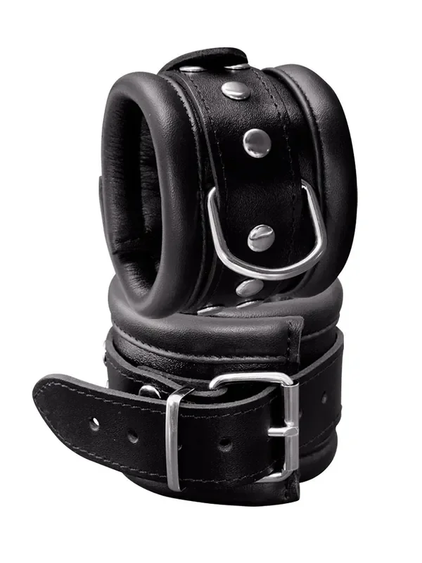 Xx-DreamsToys Leder-Handfesseln breit, schwarz