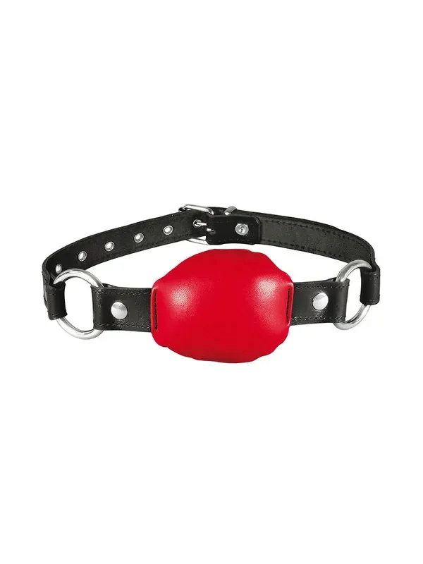 Xx-DreamsToys Leder-Mundknebel, rot/schwarz