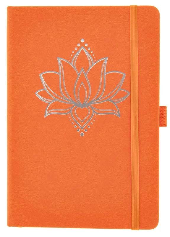 Yoga Schreibbuch Orange ‚Lotus‘