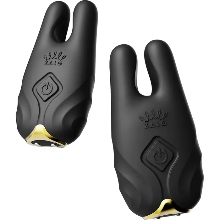 Zalo – Nave Wireless Vibrating Nipple Clamps Obsidian Black