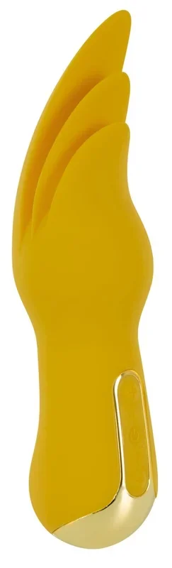 Zungenvibrator mit 3 flexiblen Flatter-Spitzen Gelb
