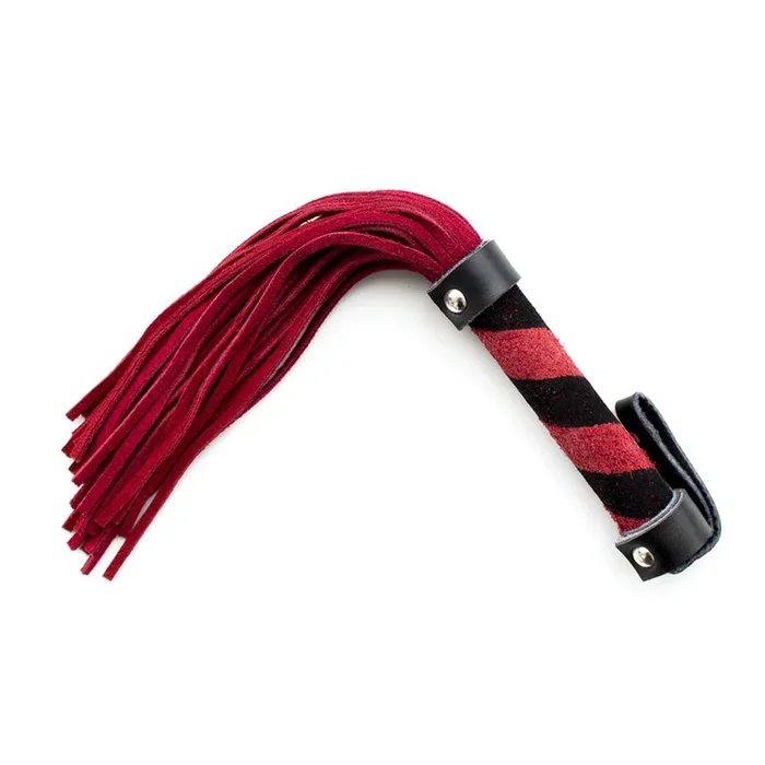 Zweifarbiger Flogger mit Griff in Wildleder-Optik