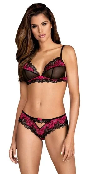 Zweifarbiger Soft-BH und kurzer Slip S/M